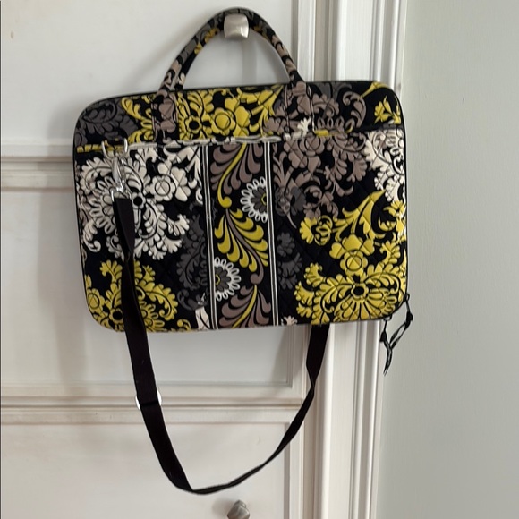VERA BRADLEY Floral Black and Yellow Laptop Bag - Picture 13 of 13